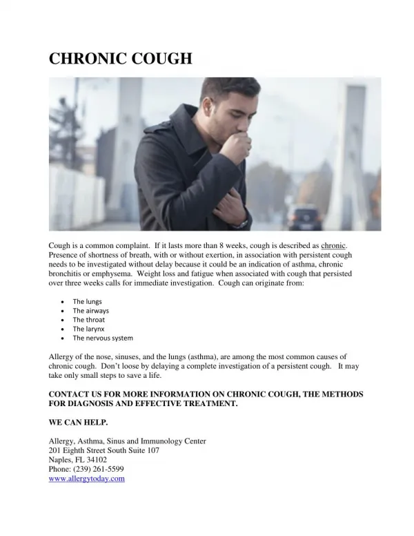 CHRONIC COUGH