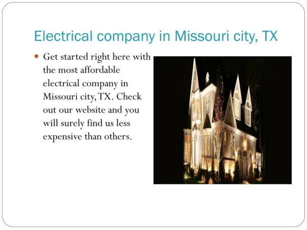 Electrical company in Missouri city, TX