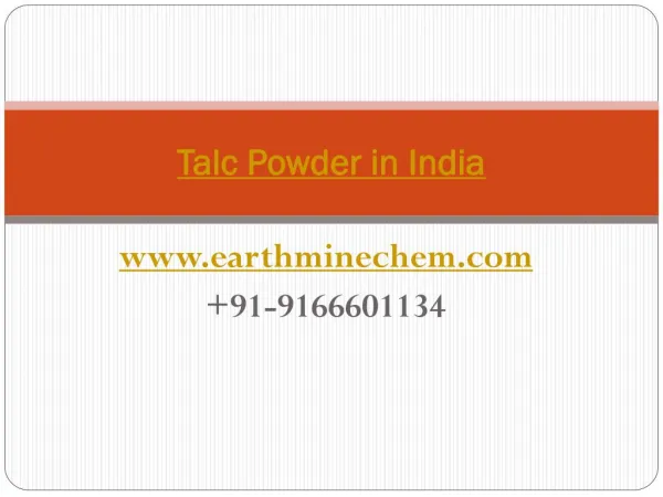 Talc Powder in India- india