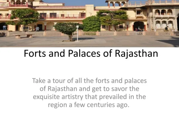 Forts and Palaces of Rajasthan