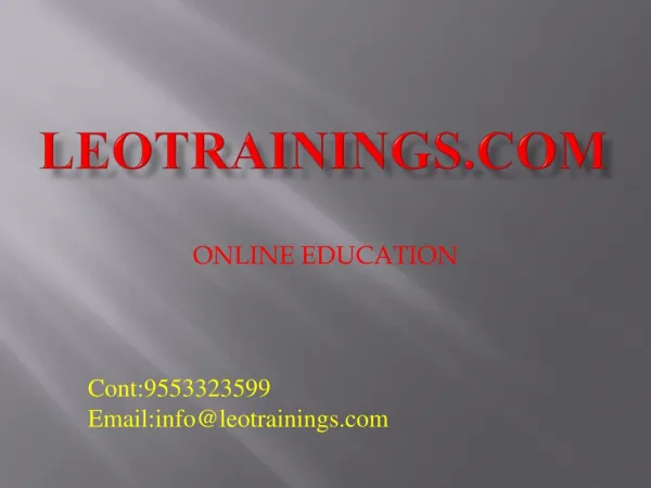 Informatica Training & Certification - Live Classes Etl, Informatica in Hyderabad | leotrainings