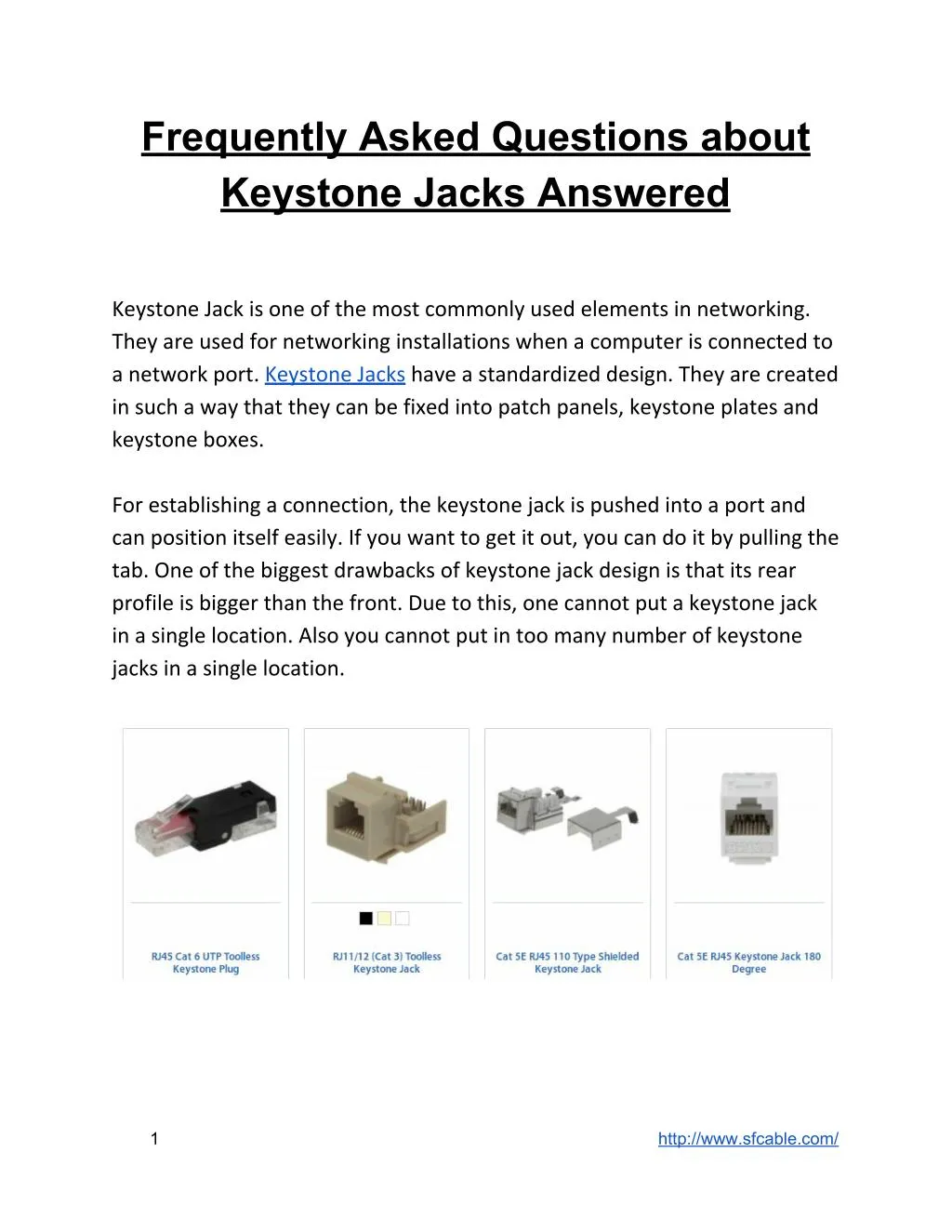 frequently asked questions about keystone jacks