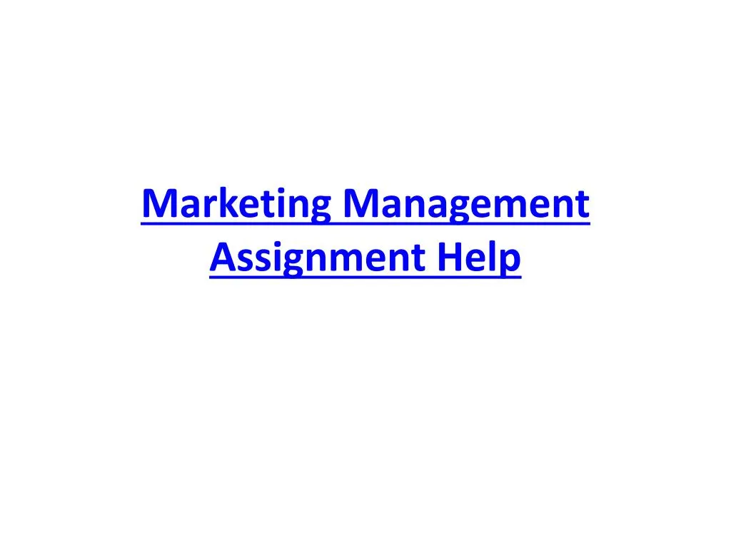 marketing management assignment help