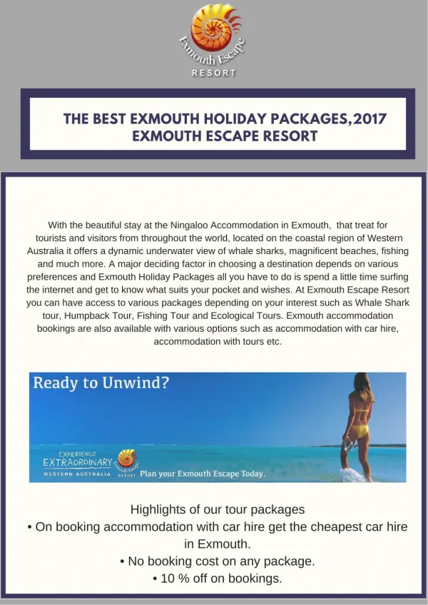 Best Exmouth Accommodation Deals- Exmouth Escape Resort