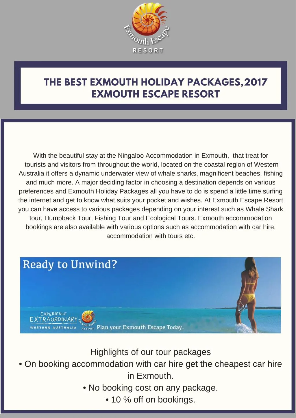 the best exmouth holiday packages 2017 exmouth
