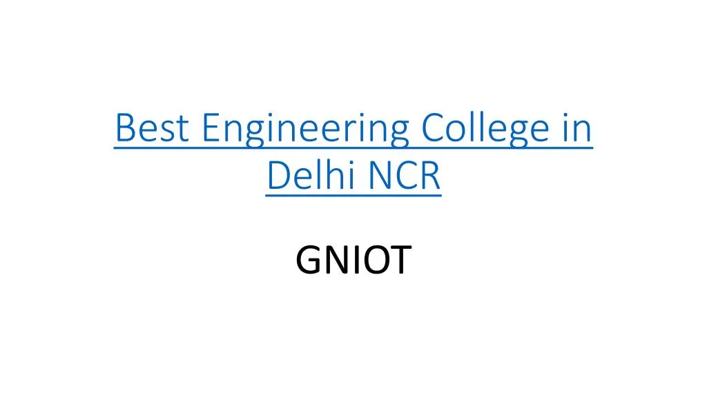 best engineering c ollege in delhi ncr