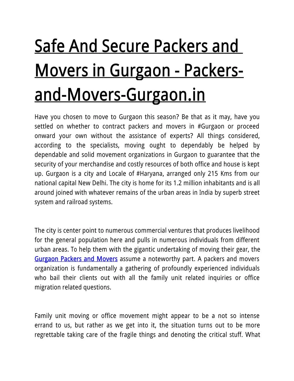 safe and secure packers and movers in gurgaon