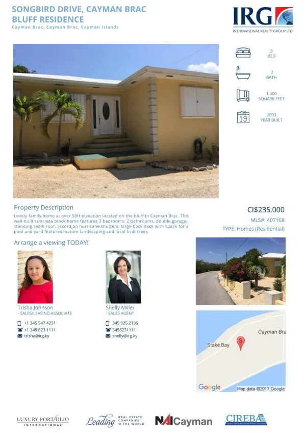 Songbird Drive Family home for Sale at Cayman Brac - IRG Cayman