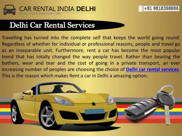 Delhi Car Rental Services with Full Reliability