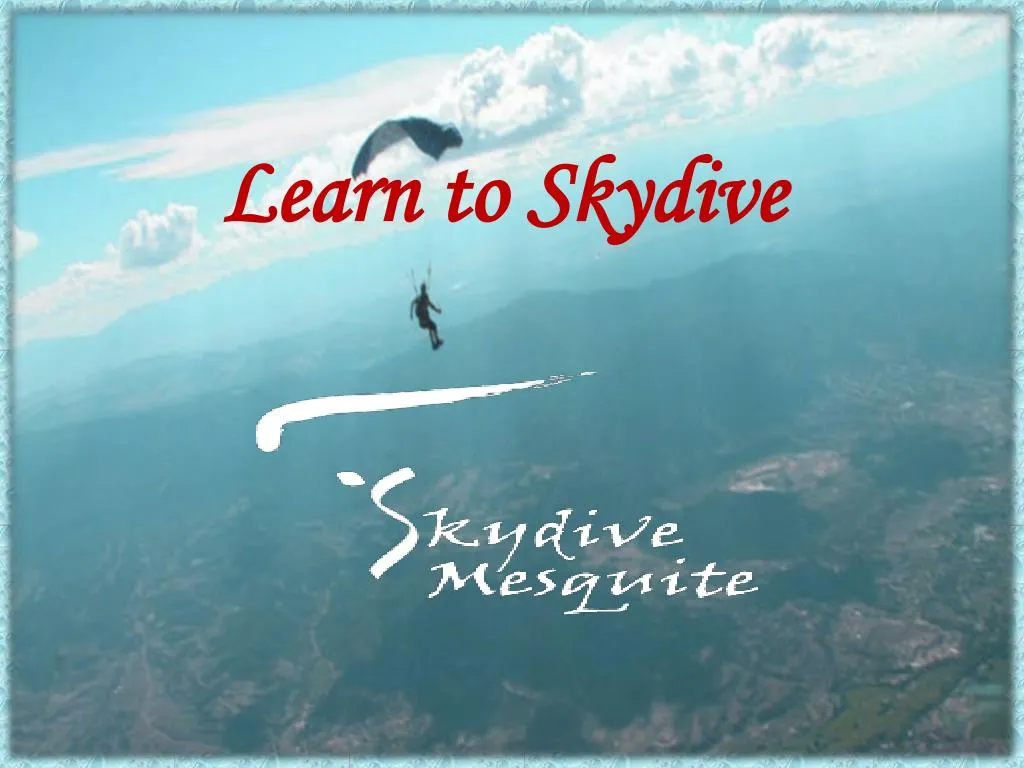 learn to skydive