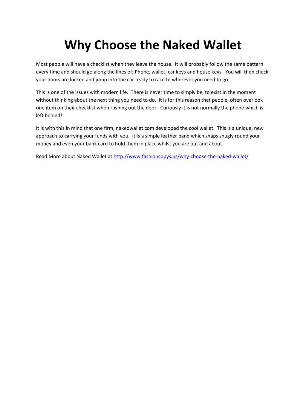 why choose the naked wallet