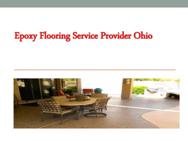 Epoxy Flooring Service Provider Ohio