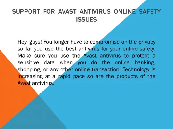 Support for Avast antivirus online Safety Issues