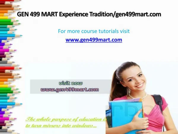 GEN 499 MART Experience Tradition/gen499mart.com
