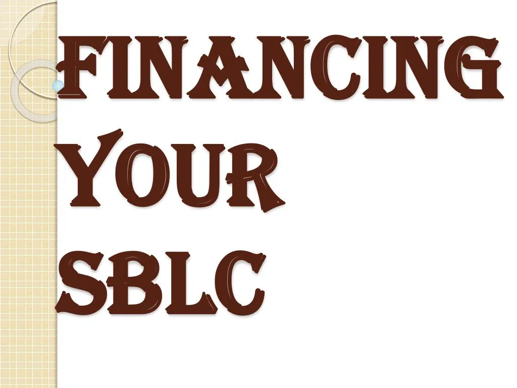 financing your sblc