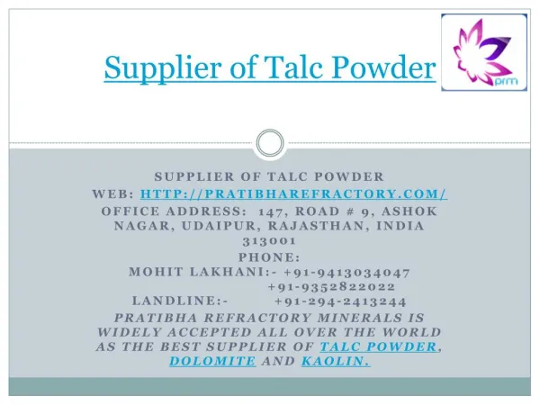 Supplier of Talc Powder-Ultimate_Quality
