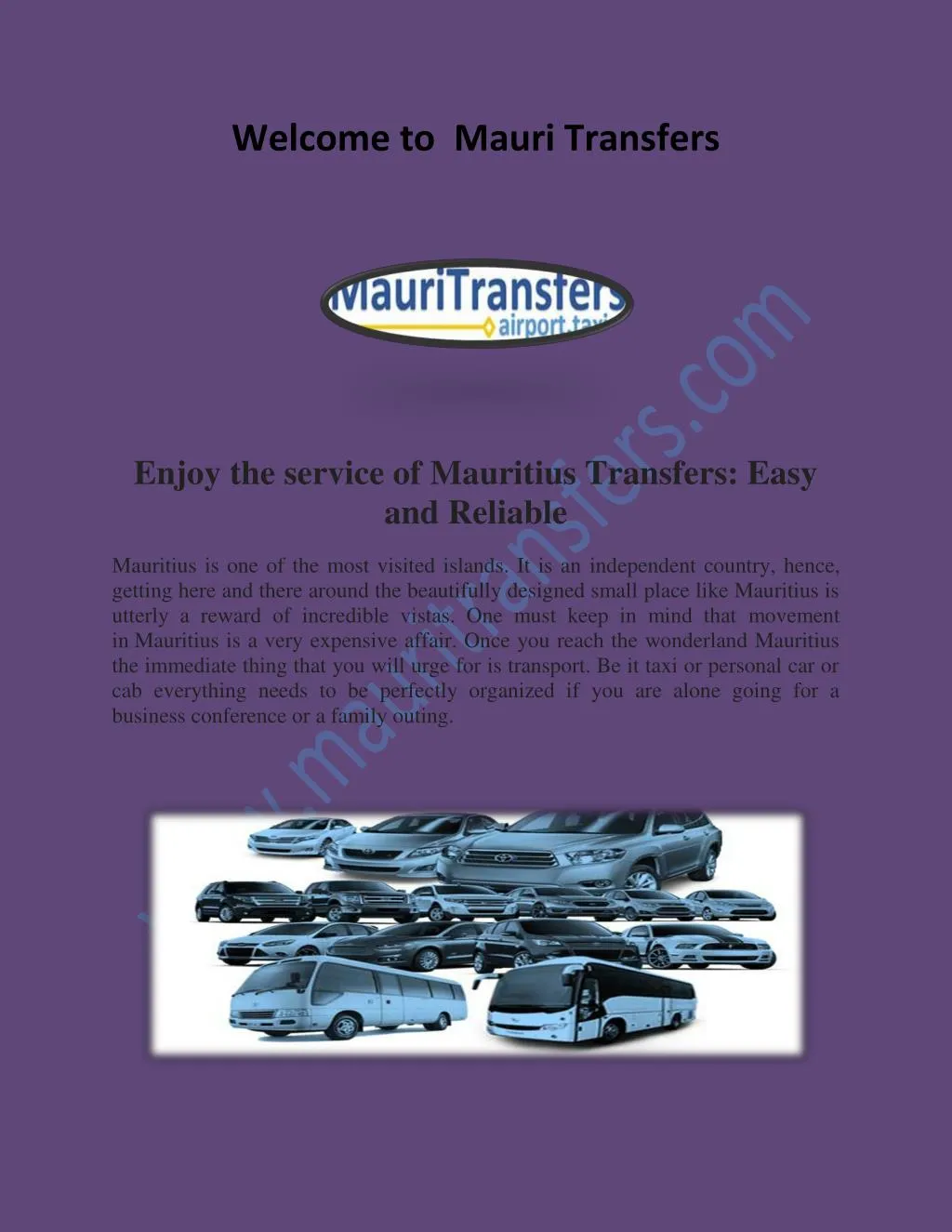 welcome to mauri transfers