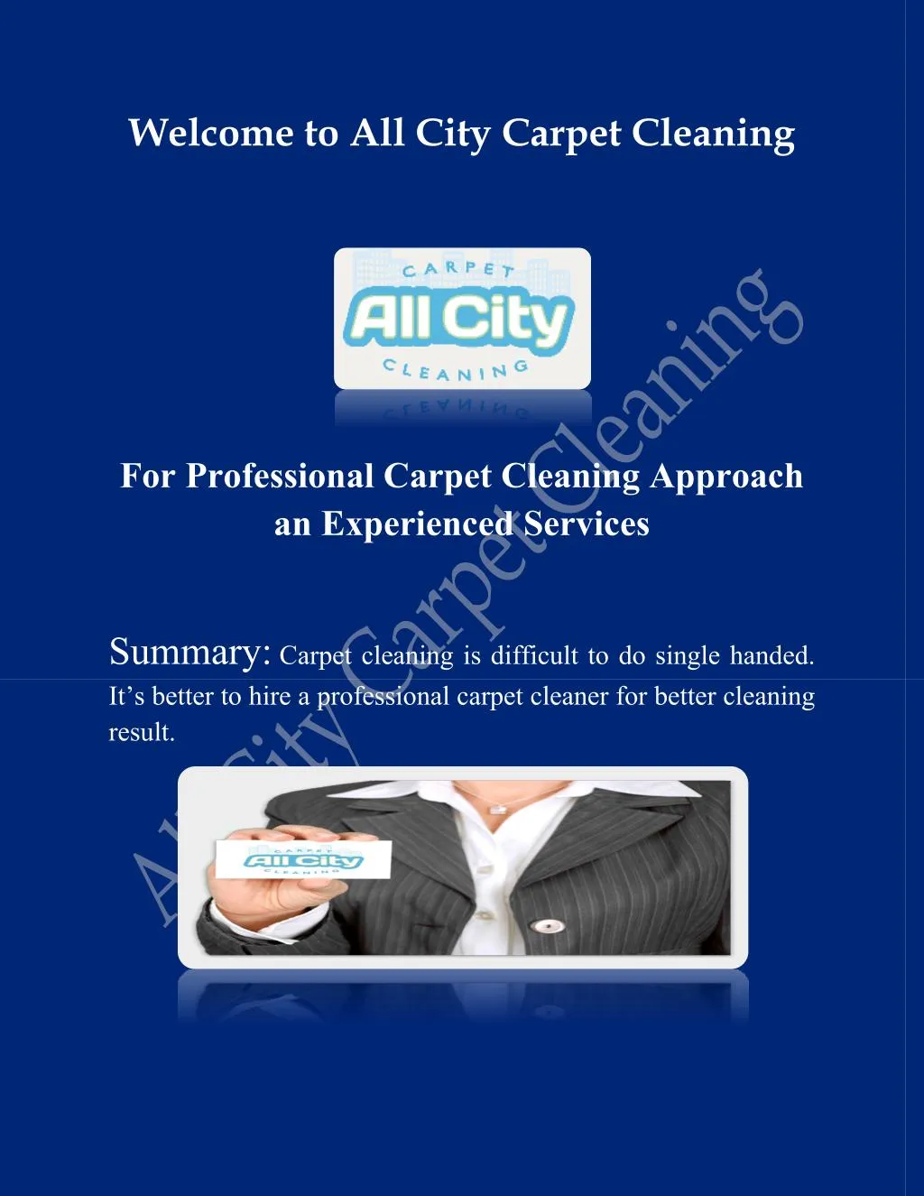 welcome to all city carpet cleaning