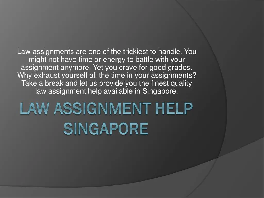 law assignment help singapore