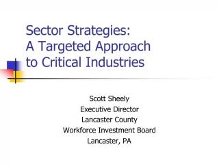 Sector Strategies: A Targeted Approach to Critical Industries - slide 1