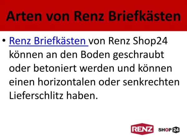 Arten von Renz Briefkästen