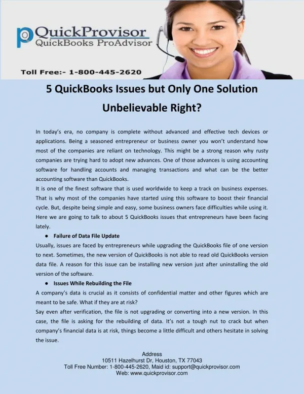 5 QuickBooks Issues but Only One Solution Unbelievable Right?