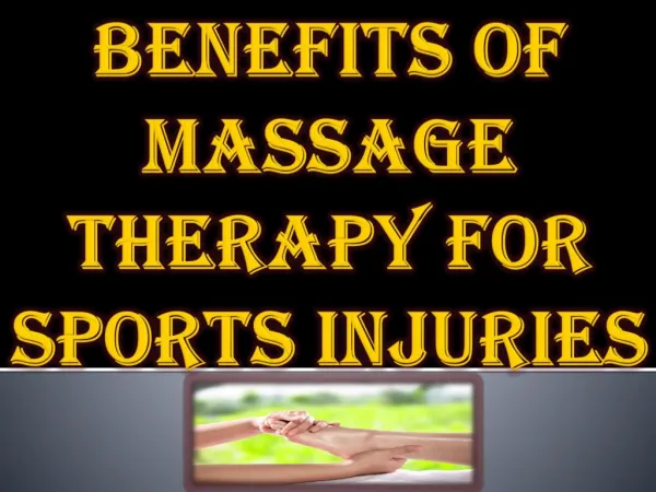 Benefits of Massage Therapy for Sports Injuries