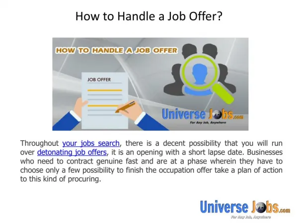 How to Handle a Job Offer?