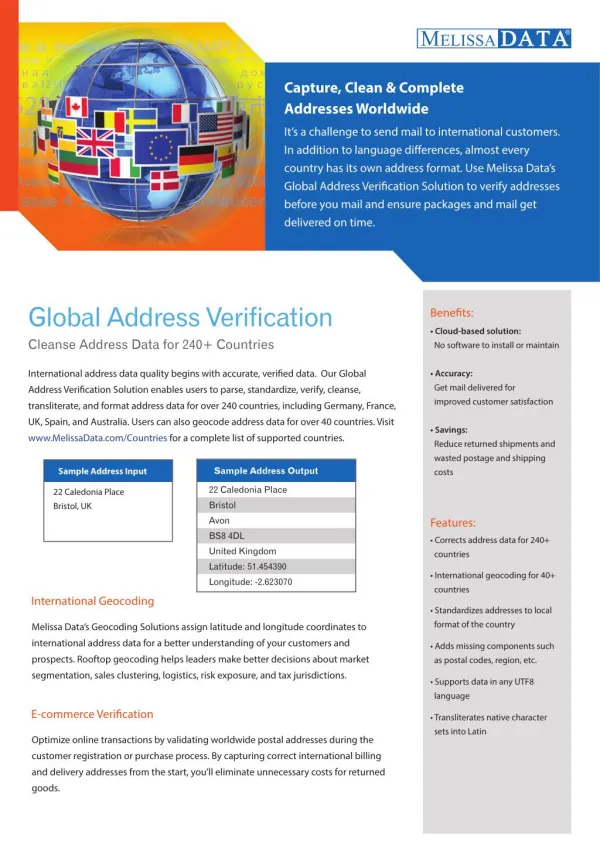 Global Address Verification in India - Melissa Data