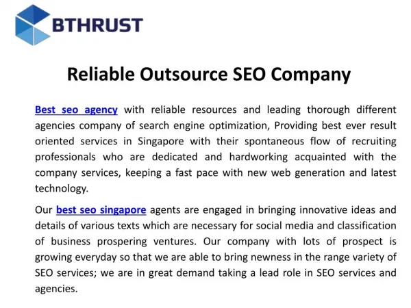 Reliable outsource seo company