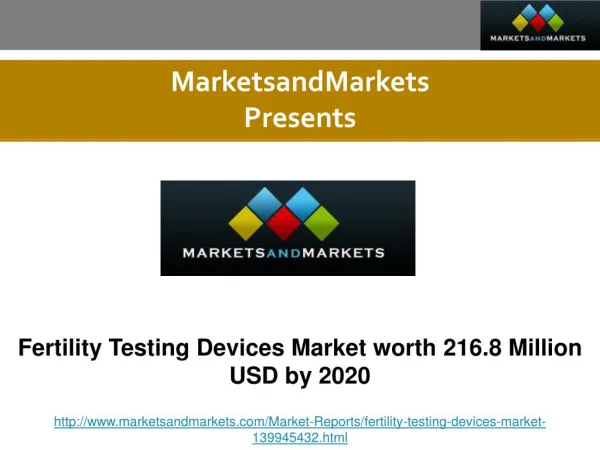Fertility Testing Devices Market worth 216.8 Million USD by 2020