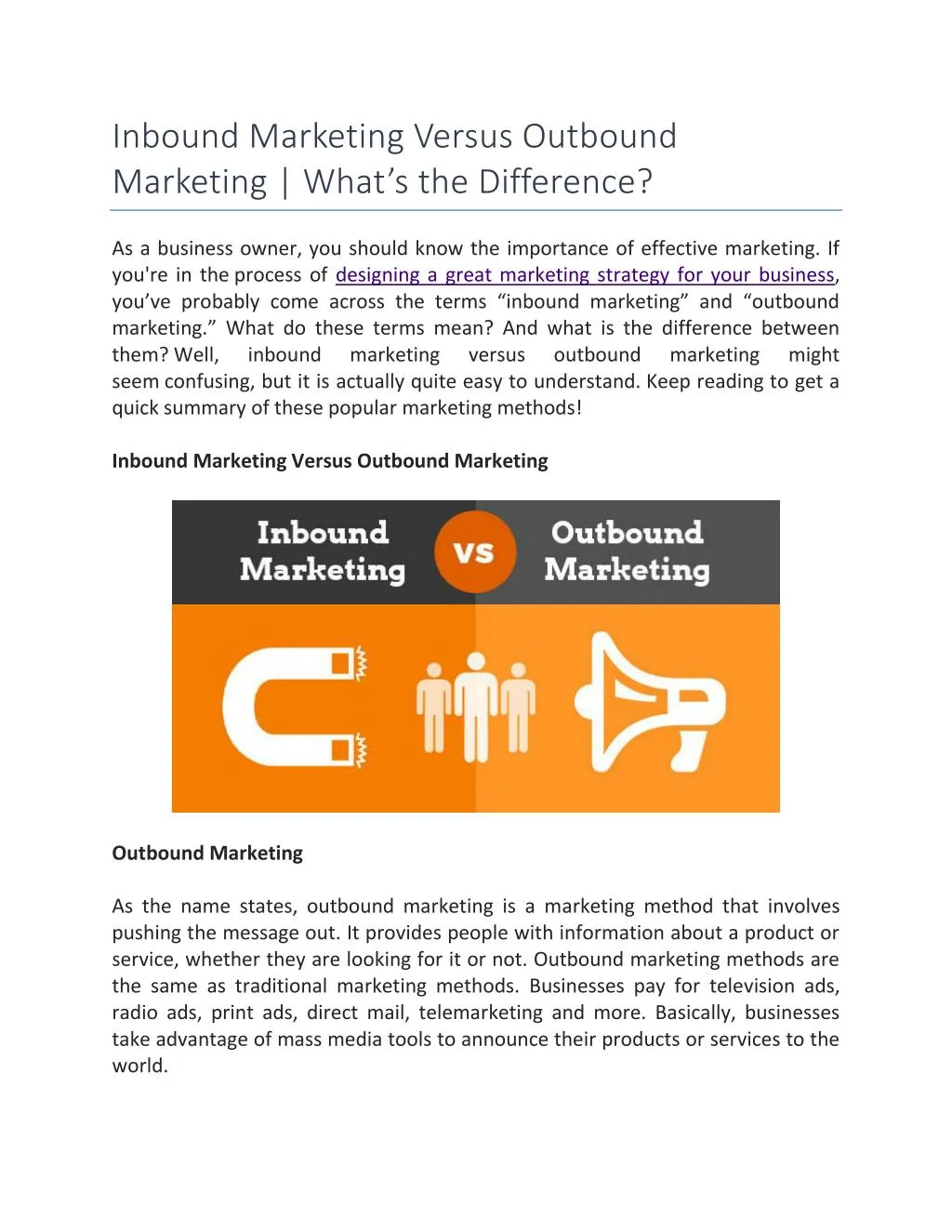 inbound marketing versus outbound marketing what