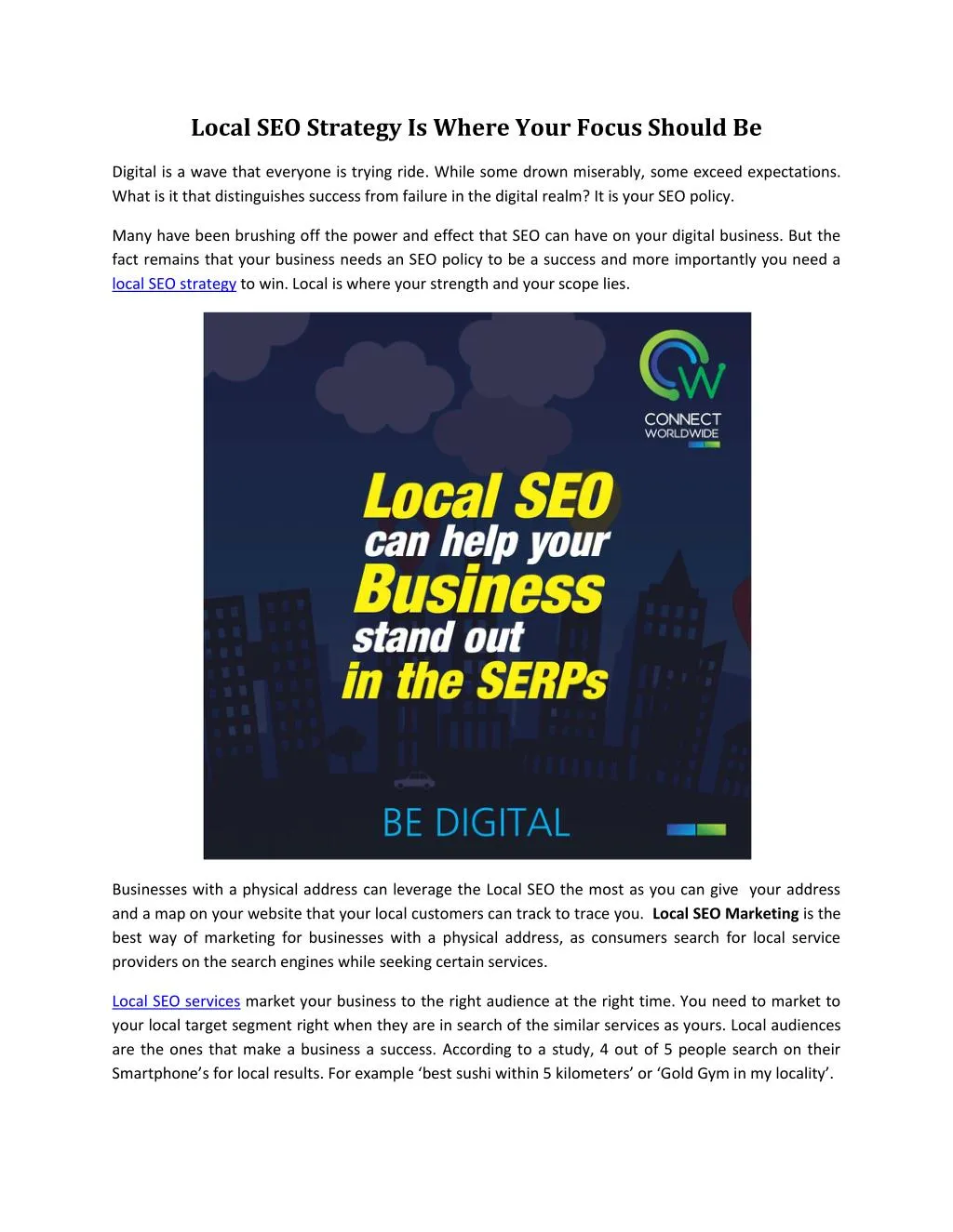 local seo strategy is where your focus should be