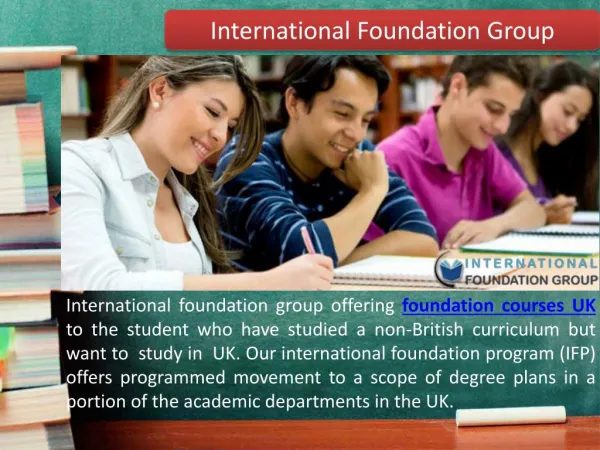 Foundation Coursers UK by International Foundation Group