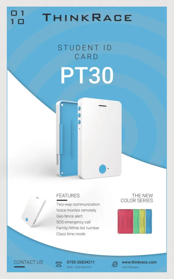 GPS Tracker For Kids PT30 - Portable GPS Card tracking device for Children/Students
