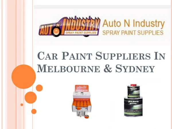Car Paint Suppliers In Melbourne