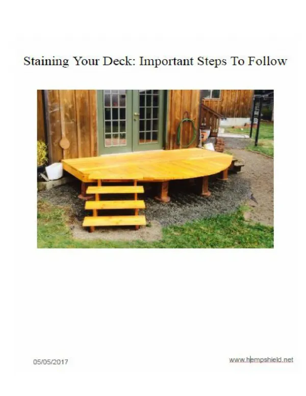 Stain Your Deck: Important Steps To Follow
