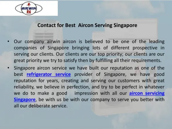 Contact for Best Aircon Serving Singapore