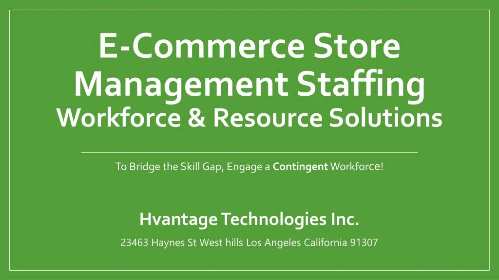 e commerce store management staffing workforce