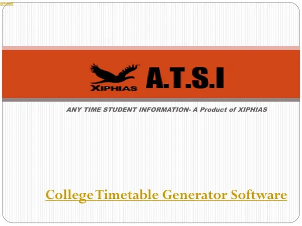 College Timetable Generator Software -ATSI xiphias