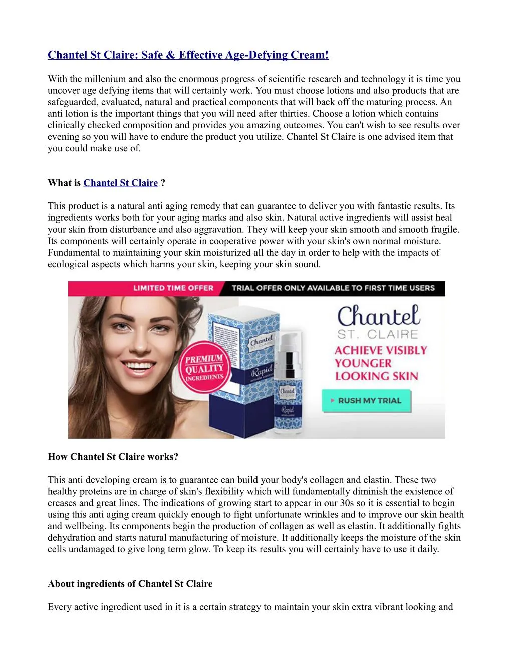 chantel st claire safe effective age defying cream