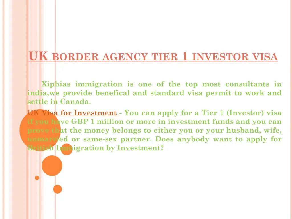 uk border agency tier 1 investor visa