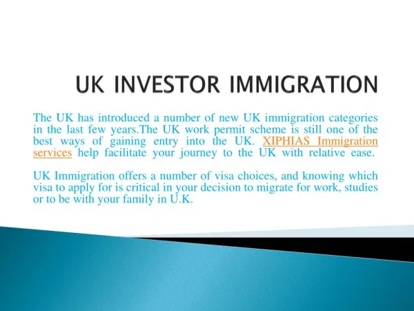 uk investor immigration