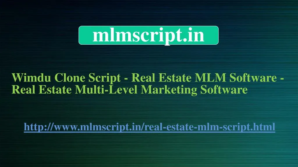 wimdu clone script real estate mlm software real estate multi level marketing software