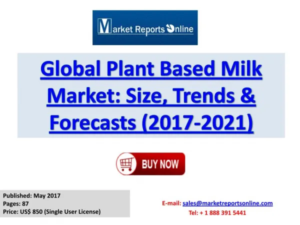 Plant Based Milk Market Outlook by Key Trends and Analysis 2021