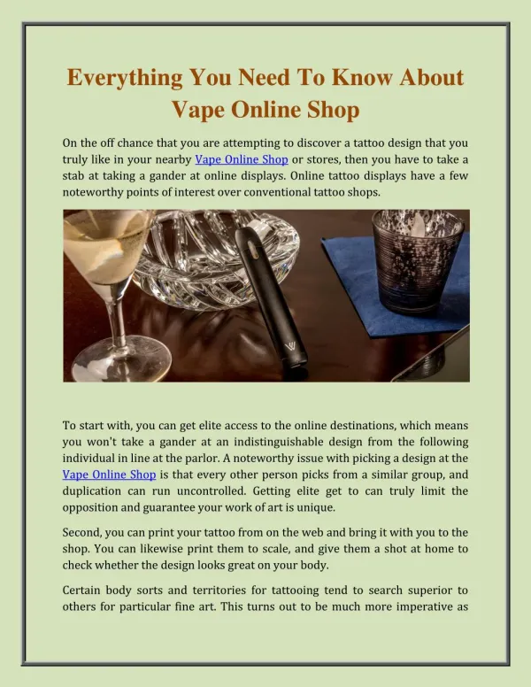 Everything You Need To Know About Vape Online Shop