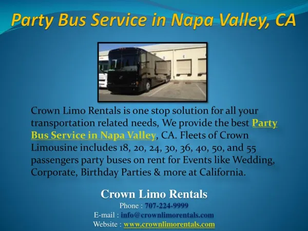 Party Bus Service Napa