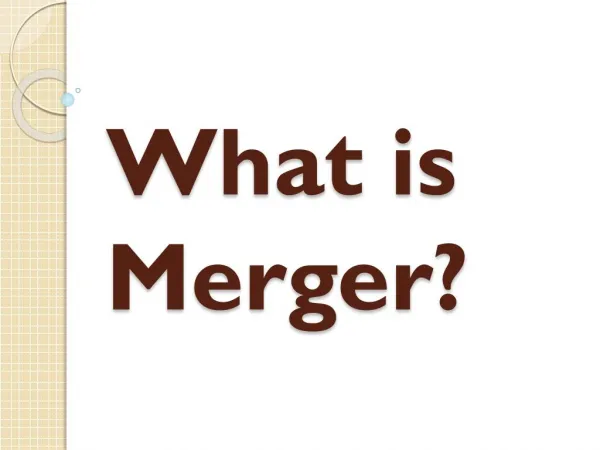 What Does Merger Mean?