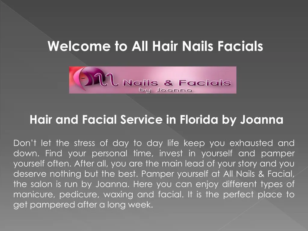 welcome to all hair nails facials