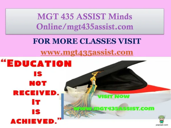 MGT 435 ASSIST Minds Online/mgt435assist.com
